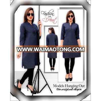 Straight Denim kurti for ladies